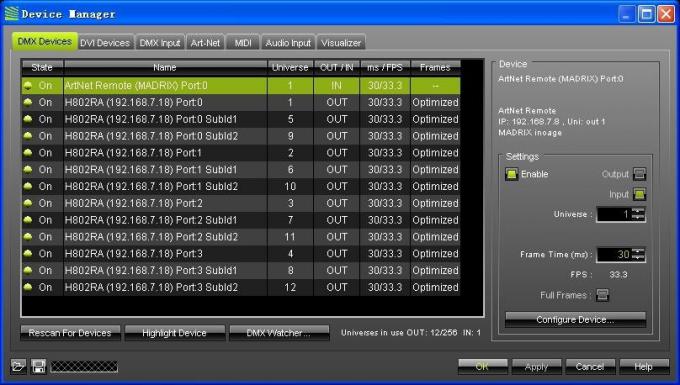 4096 pixels Salve DMX LED Controller H802RA 4 poorten Aluminium legeringsmateriaal 12
