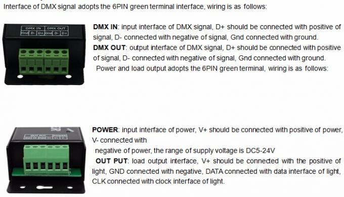 DC5v 24v Dmx tot Spi Pixel Decoder 3 Pin Voor Rgb LED Strip besturing 0